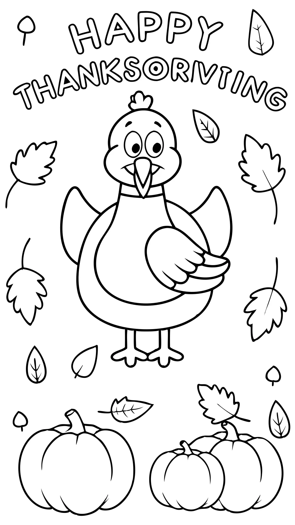 printable coloring page of a turkey